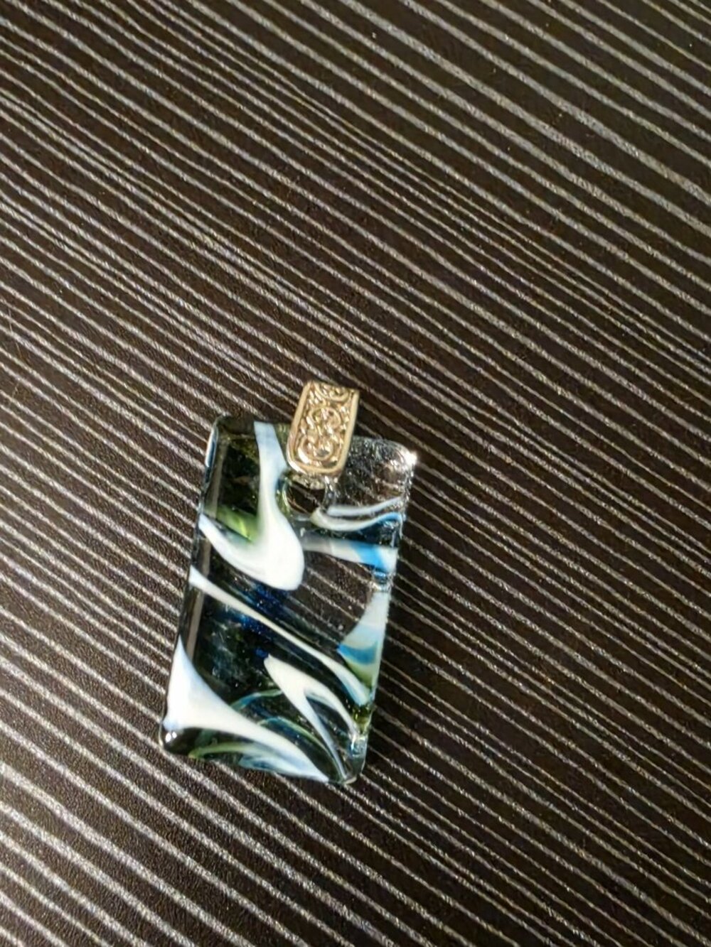 Blue/Green/White Glass Pendant